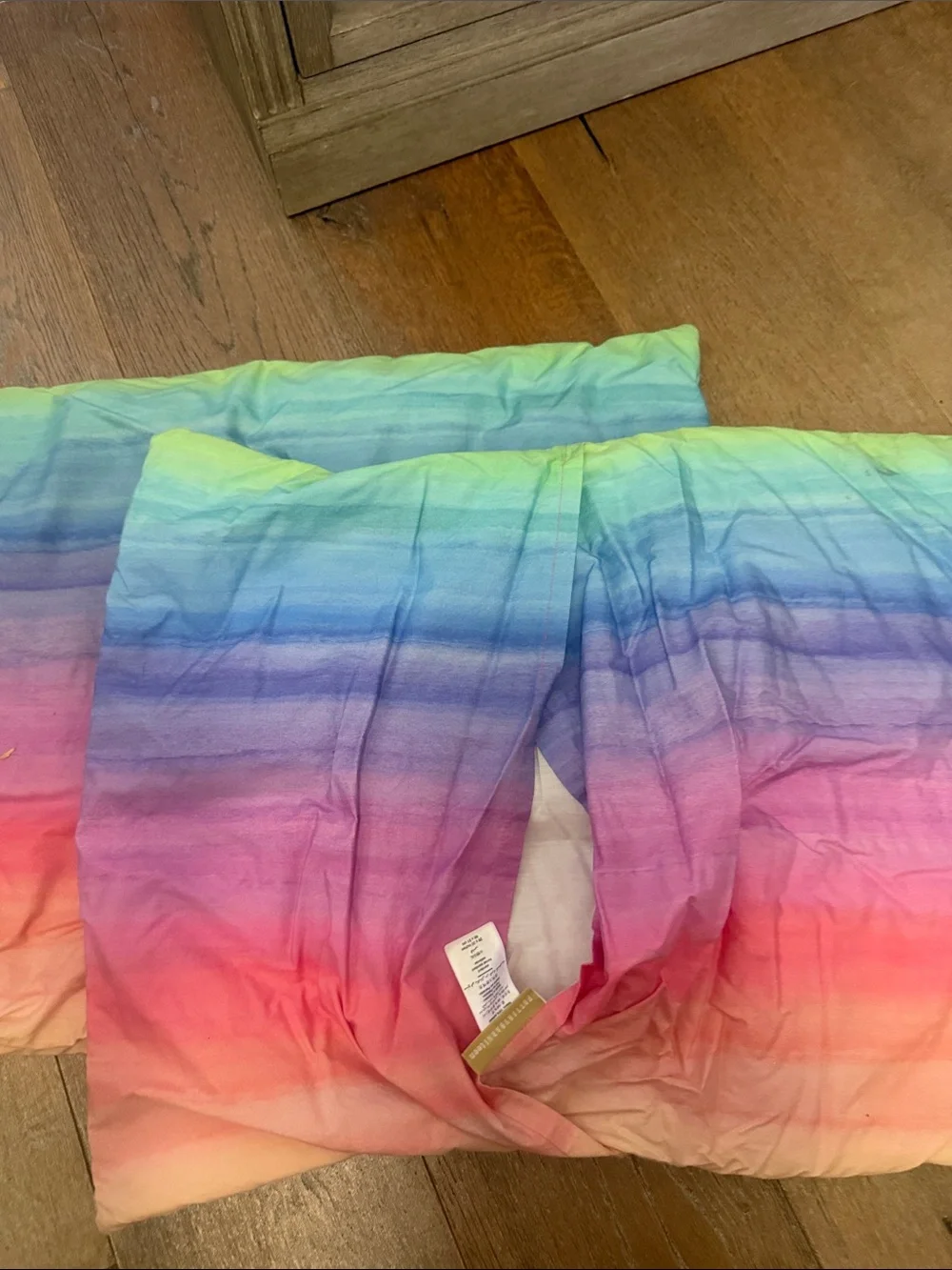 Pottery Barn Teen Rainbow Ombre Standard Pillow Shams Pair